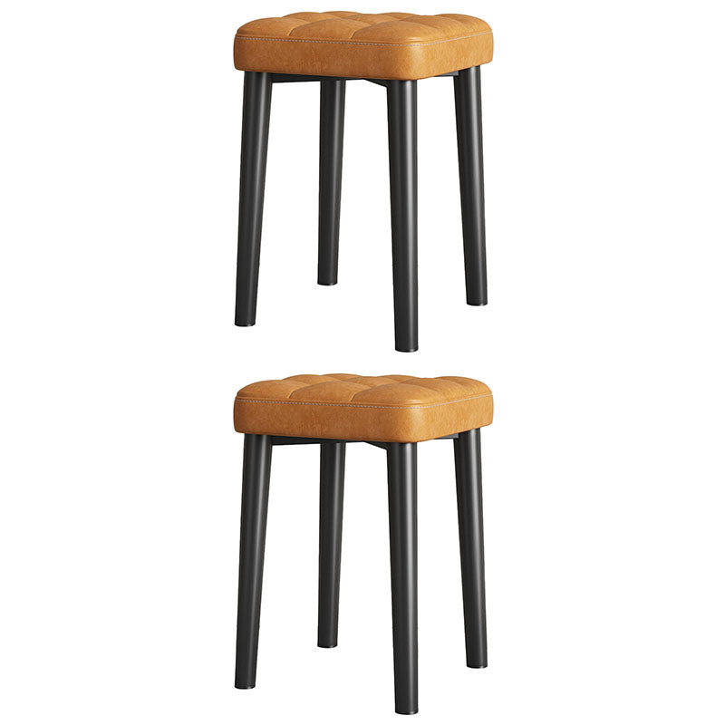 Modern Square Standard Leather Standard with Black Legs for Home