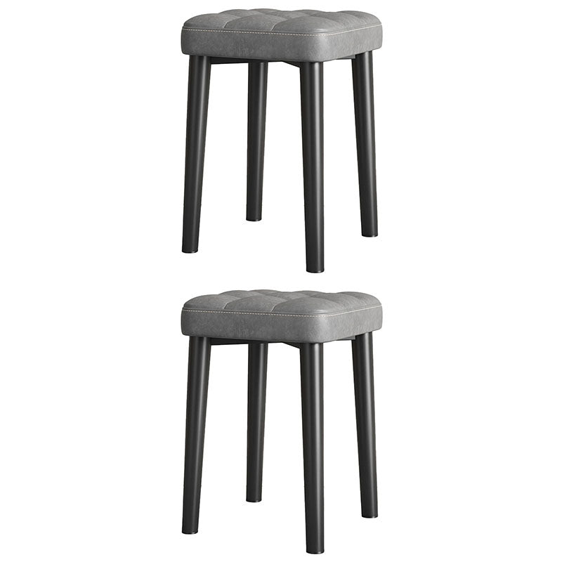 Modern Square Standard Leather Standard with Black Legs for Home