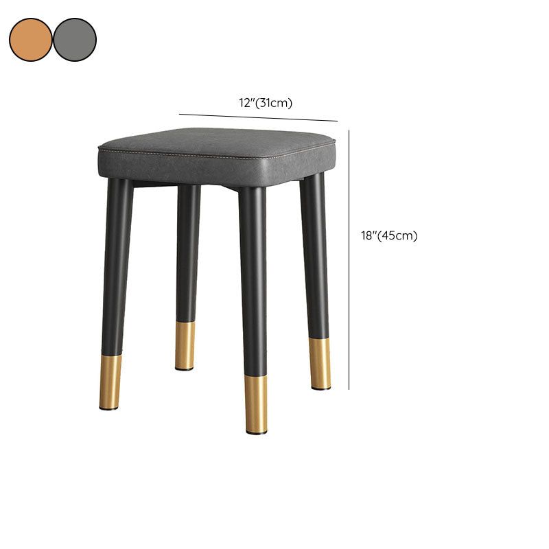 Modern Square Standard Leather Standard with Black Legs for Home