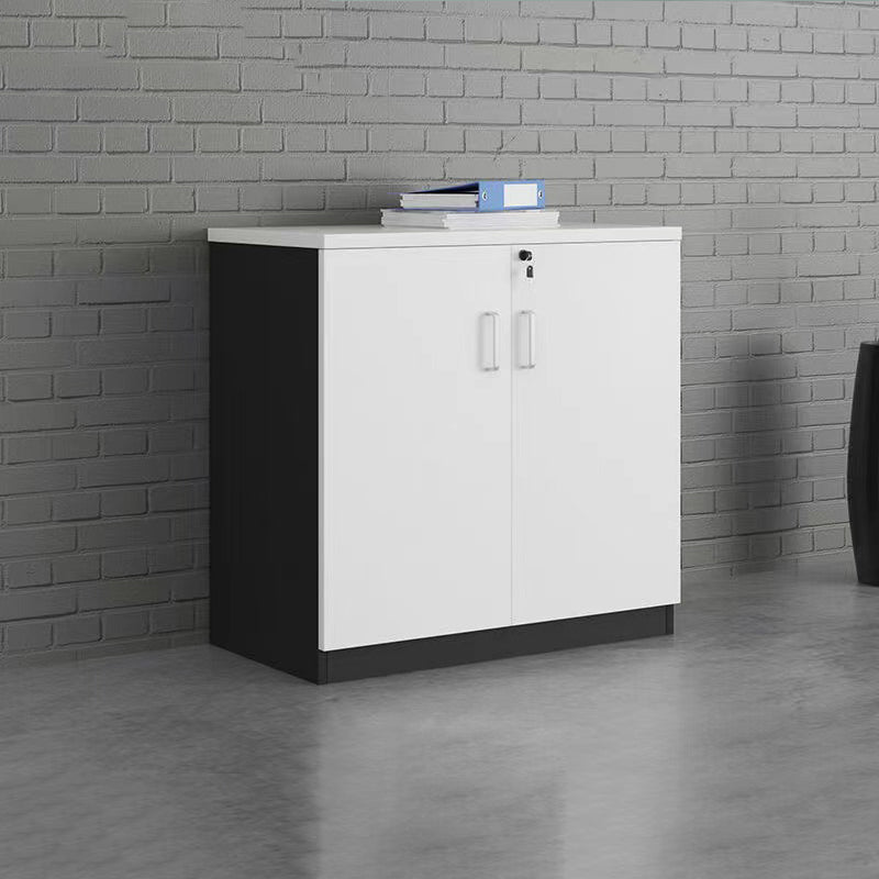 Modern Lateral Filing Cabinet Wooden Frame Key Locking File Cabinet