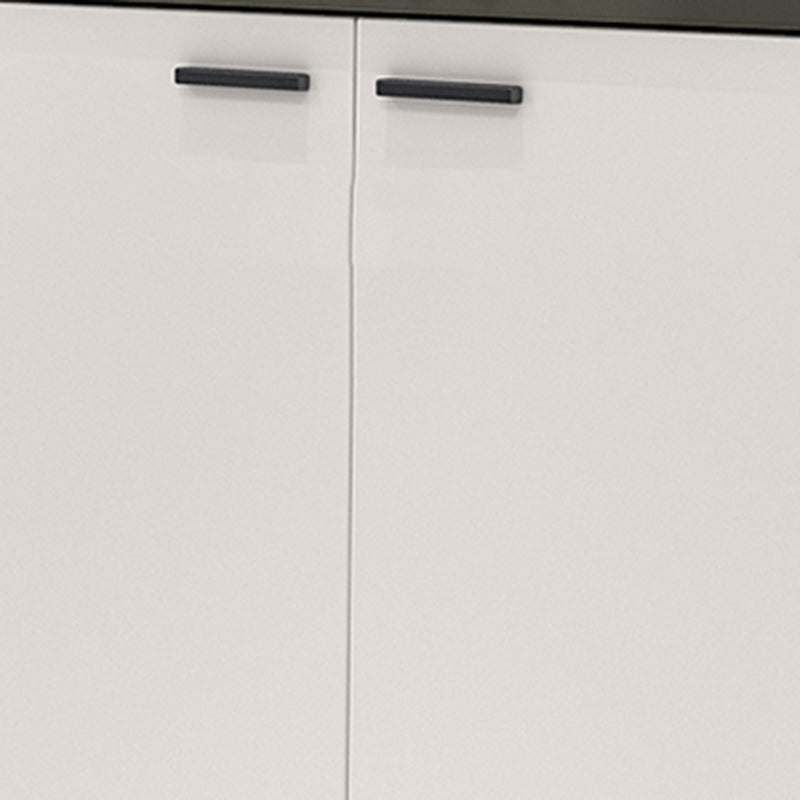 Modern Lateral Filing Cabinet Wooden Frame Key Locking File Cabinet