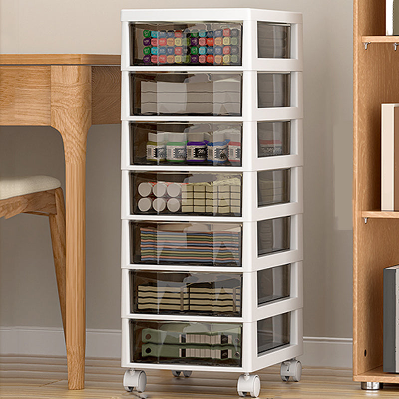 Vertical Transparent Filing Cabinet Modern Movable Plastic File Cabinet