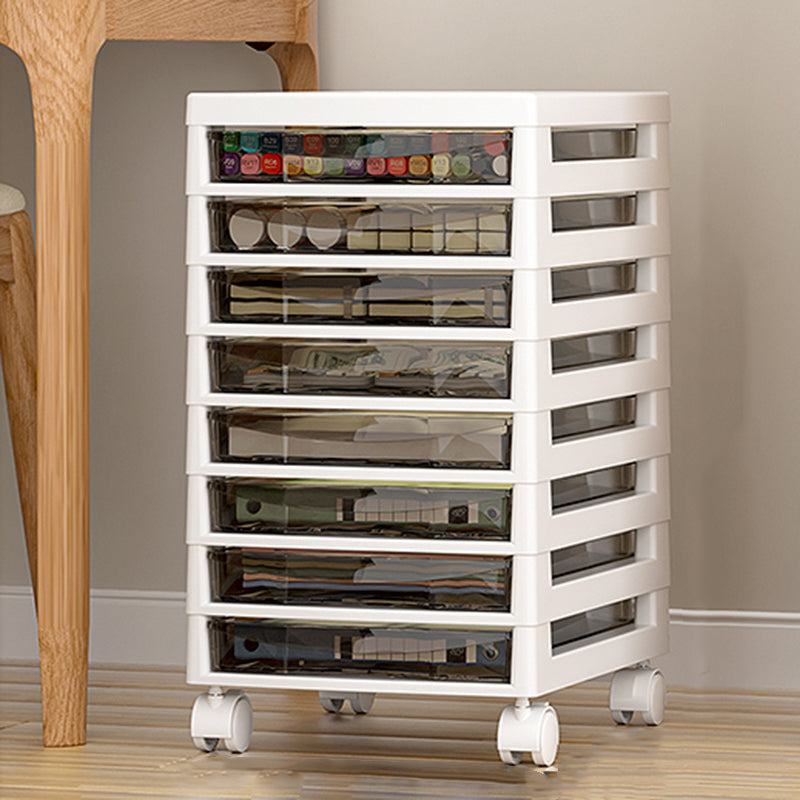 Vertical Transparent Filing Cabinet Modern Movable Plastic File Cabinet