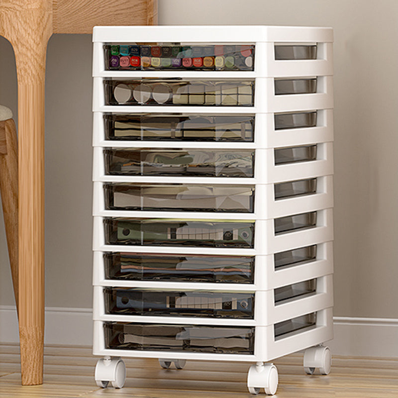 Vertical Transparent Filing Cabinet Modern Movable Plastic File Cabinet