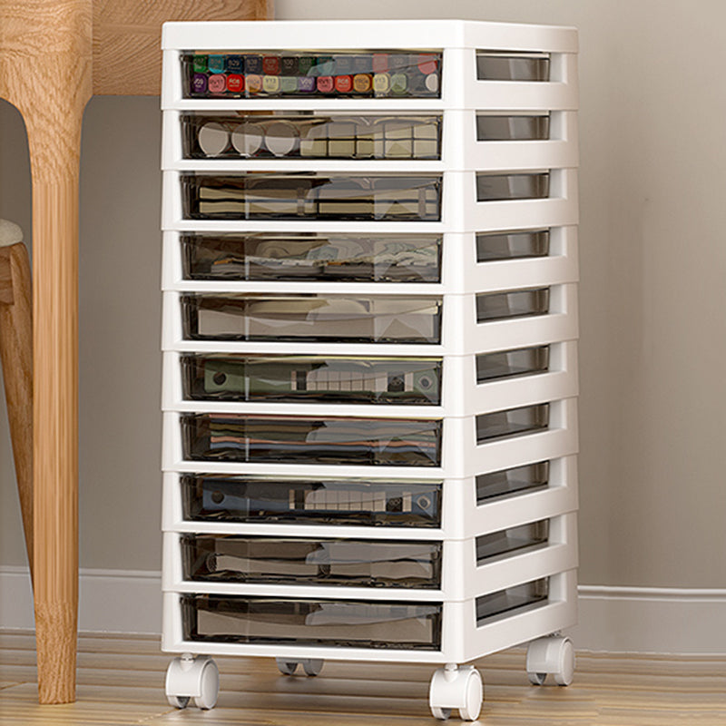 Vertical Transparent Filing Cabinet Modern Movable Plastic File Cabinet