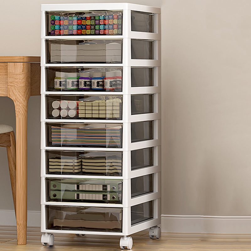 Vertical Transparent Filing Cabinet Modern Movable Plastic File Cabinet