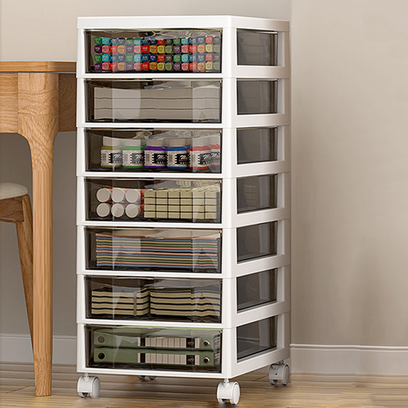 Vertical Transparent Filing Cabinet Modern Movable Plastic File Cabinet