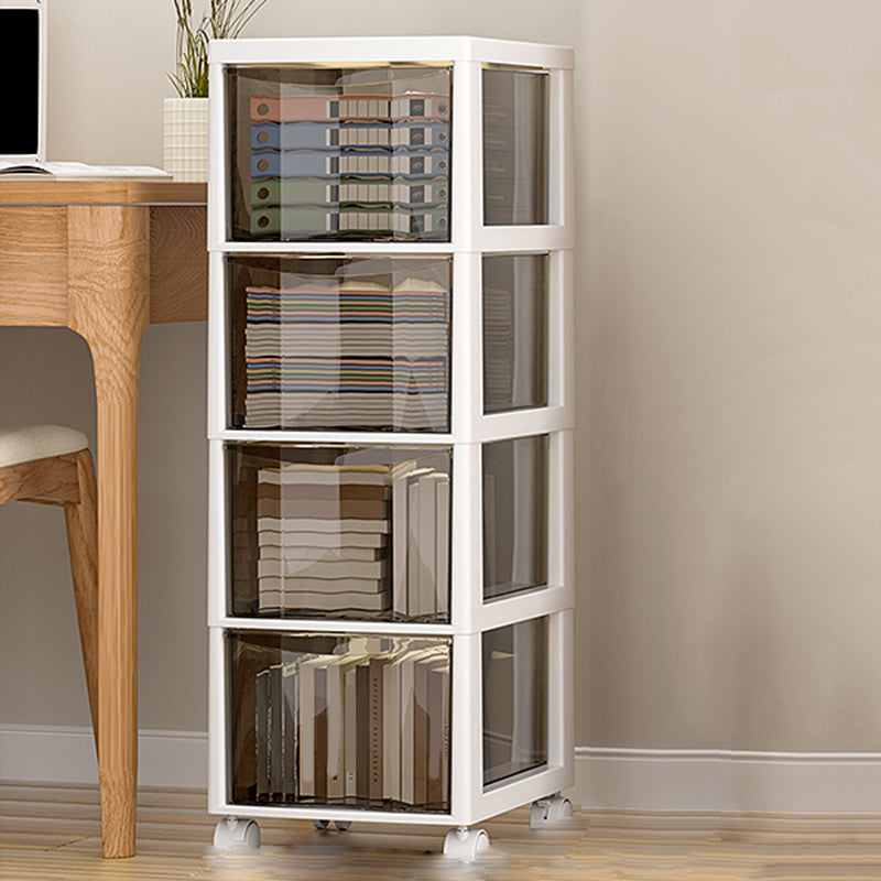 Vertical Transparent Filing Cabinet Modern Movable Plastic File Cabinet