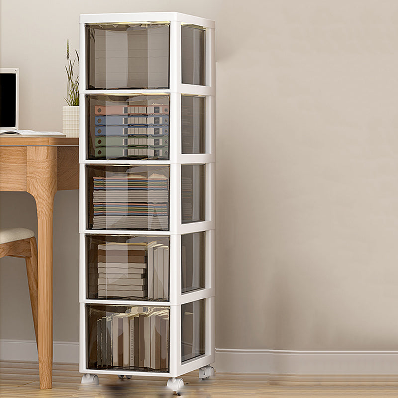 Vertical Transparent Filing Cabinet Modern Movable Plastic File Cabinet