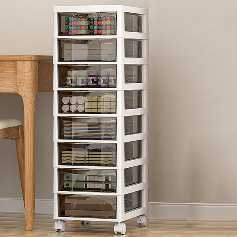 Vertical Transparent Filing Cabinet Modern Movable Plastic File Cabinet