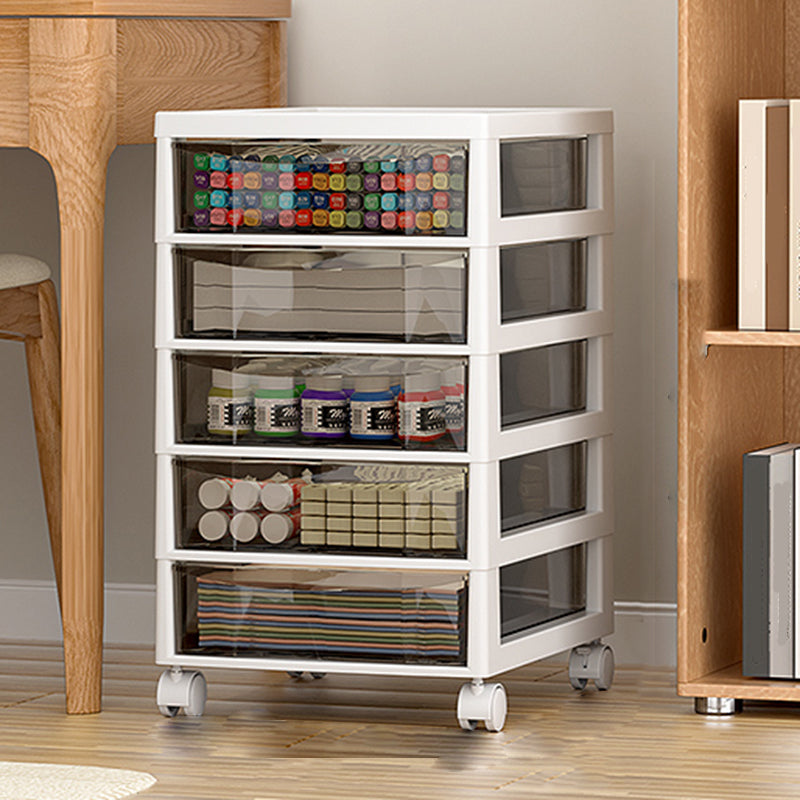 Vertical Transparent Filing Cabinet Modern Movable Plastic File Cabinet