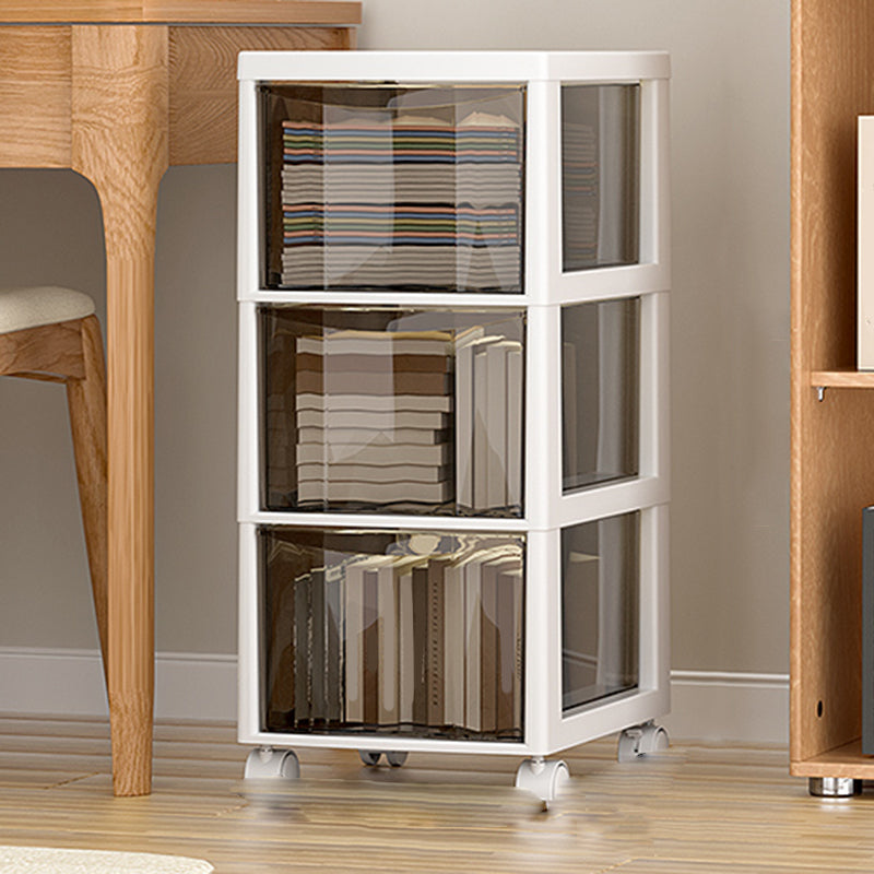 Vertical Transparent Filing Cabinet Modern Movable Plastic File Cabinet