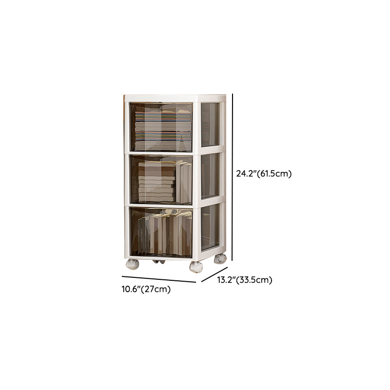 Vertical Transparent Filing Cabinet Modern Movable Plastic File Cabinet