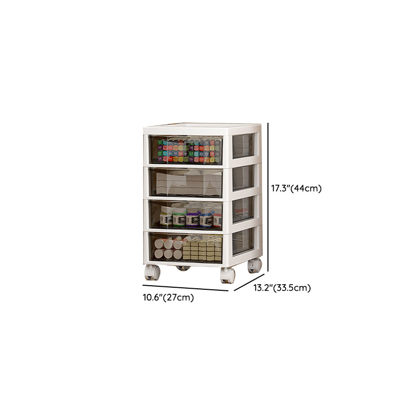 Vertical Transparent Filing Cabinet Modern Movable Plastic File Cabinet