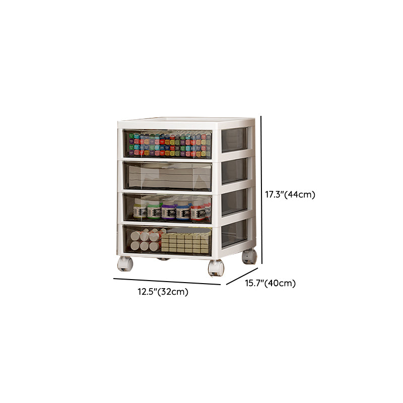 Vertical Transparent Filing Cabinet Modern Movable Plastic File Cabinet