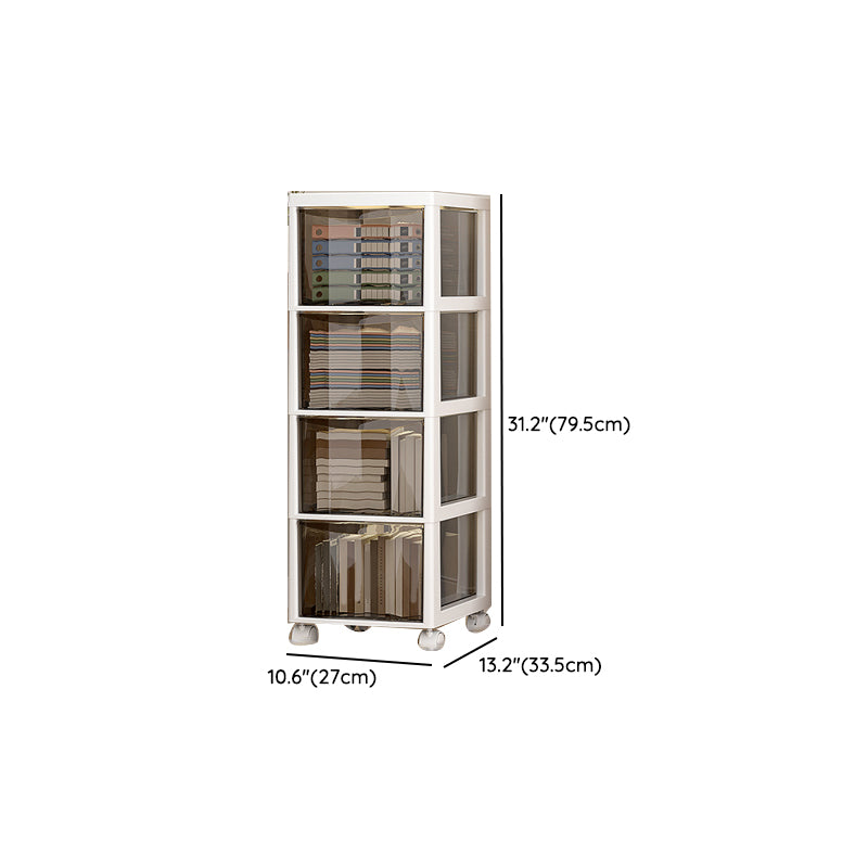 Vertical Transparent Filing Cabinet Modern Movable Plastic File Cabinet