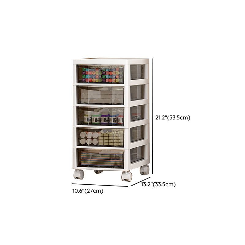 Vertical Transparent Filing Cabinet Modern Movable Plastic File Cabinet
