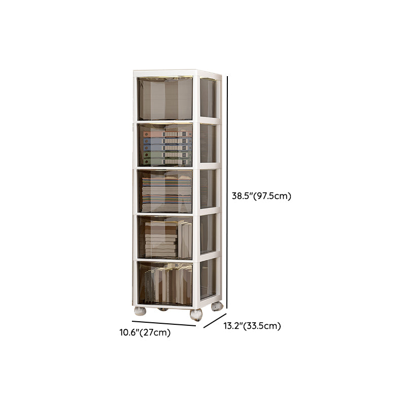 Vertical Transparent Filing Cabinet Modern Movable Plastic File Cabinet