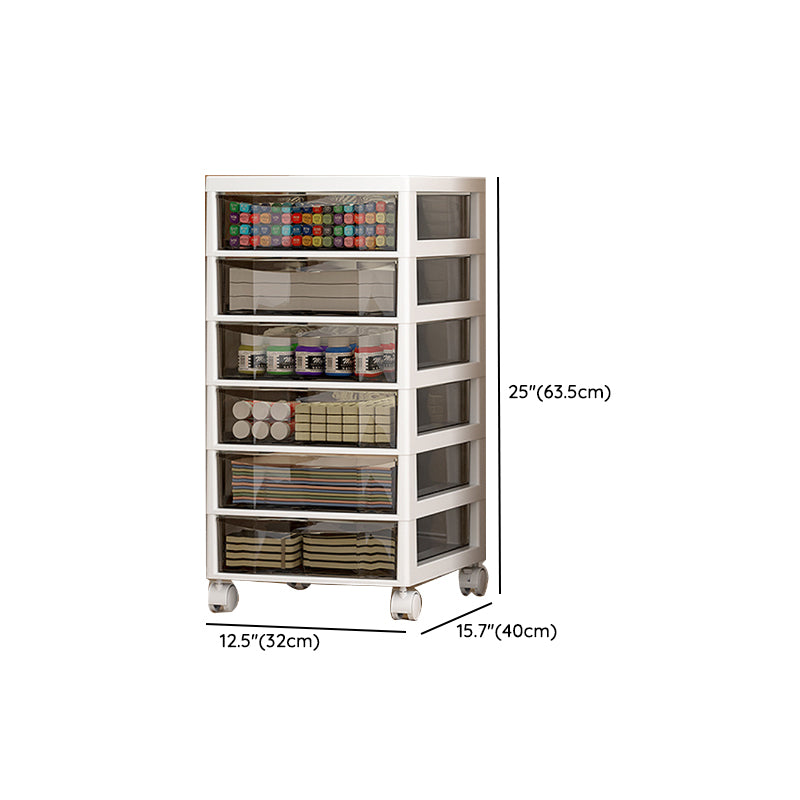 Vertical Transparent Filing Cabinet Modern Movable Plastic File Cabinet