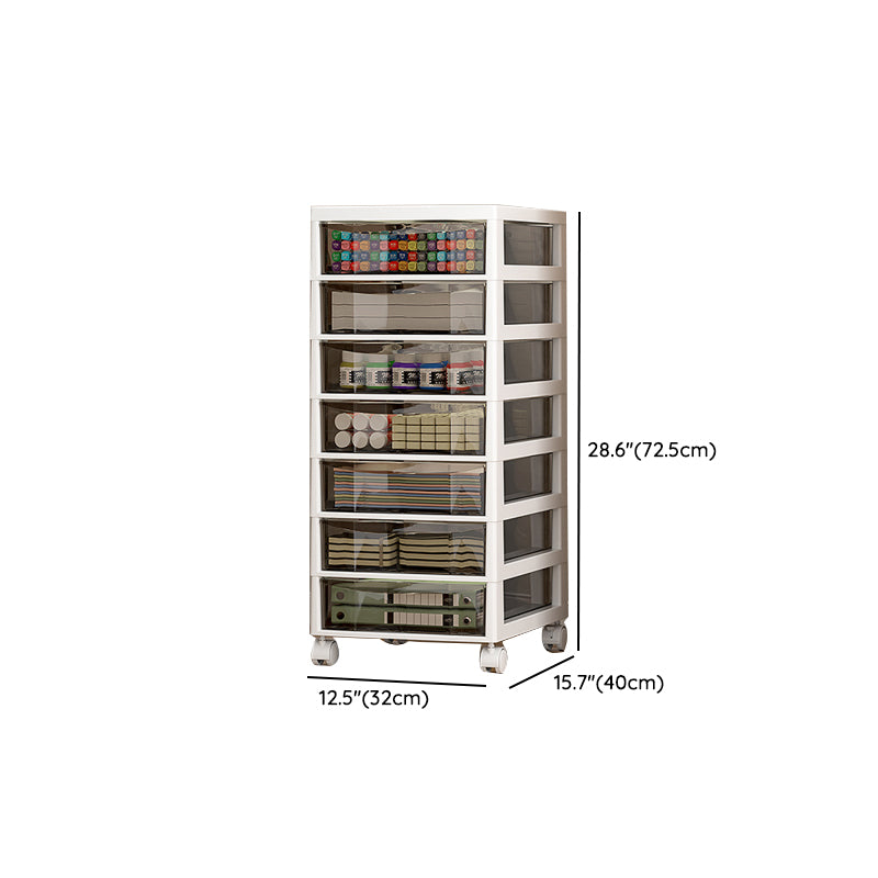 Vertical Transparent Filing Cabinet Modern Movable Plastic File Cabinet