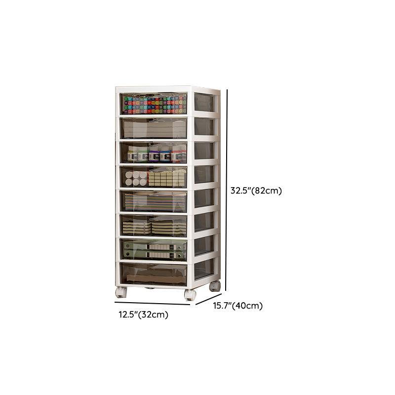 Vertical Transparent Filing Cabinet Modern Movable Plastic File Cabinet