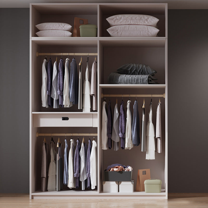 Contemporary Bedroom Storage Cabinet Wooden Shelves Wardrobe