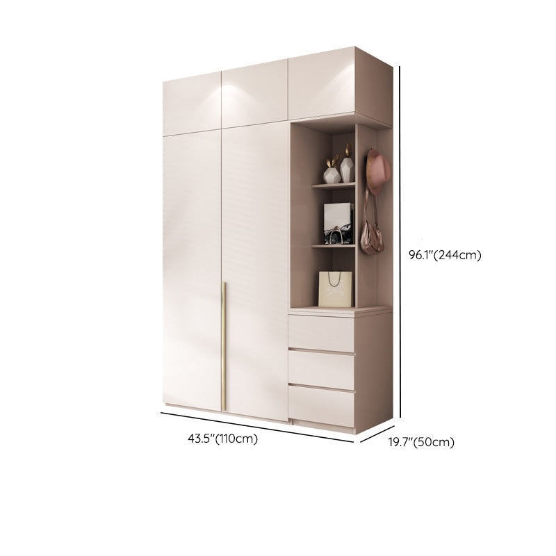 Contemporary Bedroom Storage Cabinet Wooden Shelves Wardrobe