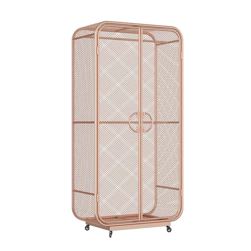 Industrial Style Wardrobe Bedroom Metal Wardrobe Closet with 2 Doors