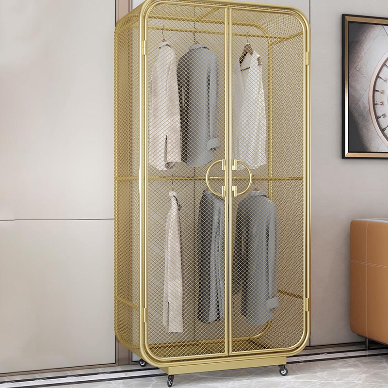 Industrial Style Wardrobe Bedroom Metal Wardrobe Closet with 2 Doors