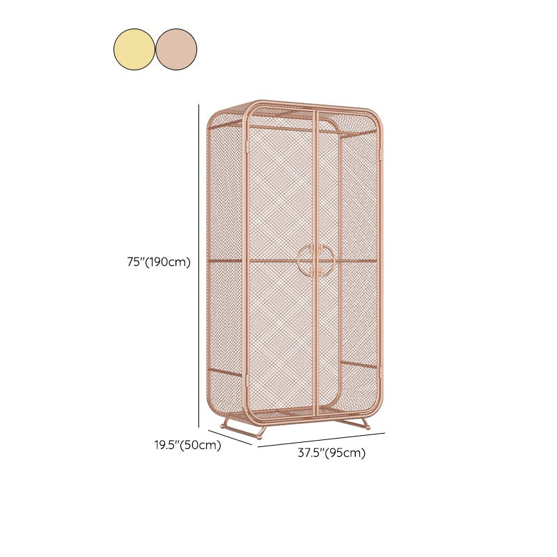 Industrial Style Wardrobe Bedroom Metal Wardrobe Closet with 2 Doors