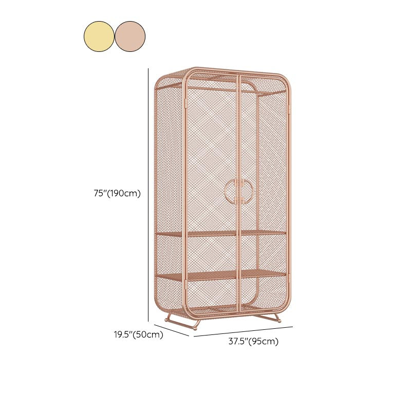 Industrial Style Wardrobe Bedroom Metal Wardrobe Closet with 2 Doors