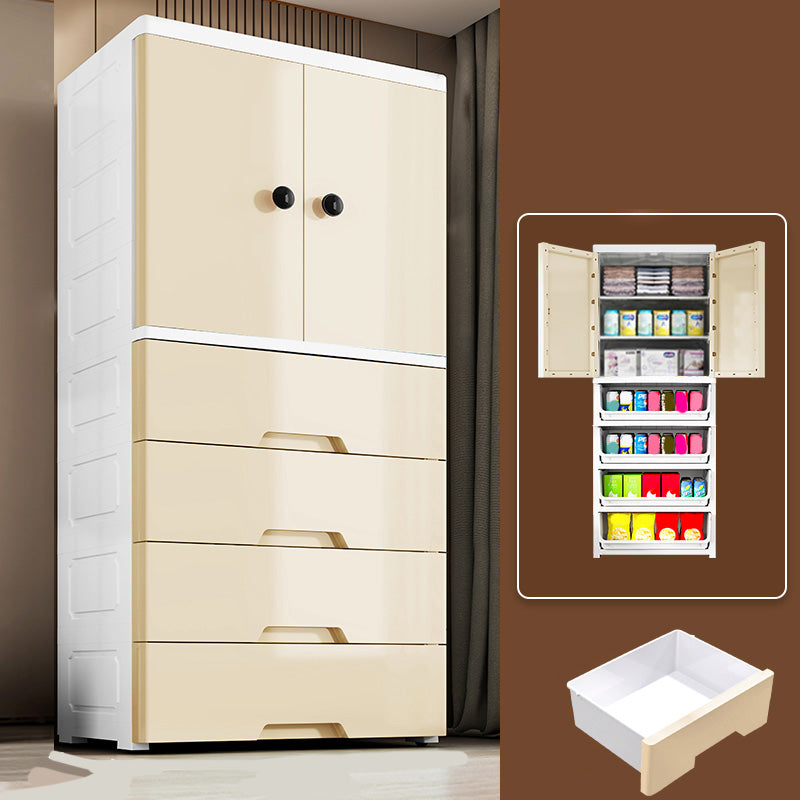 Plastic Wardrobe Teen Style Simple Rectangular Bedroom Wardrobe Closet