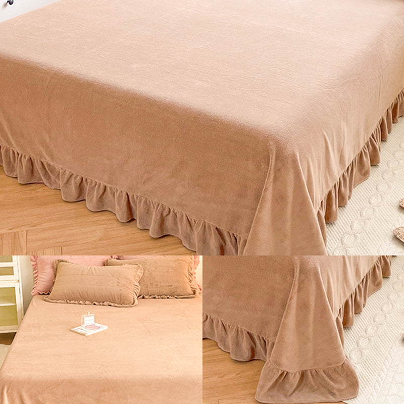 Super Soft Bed Sheet Set Solid Flannel Fitted Sheet for Bedroom