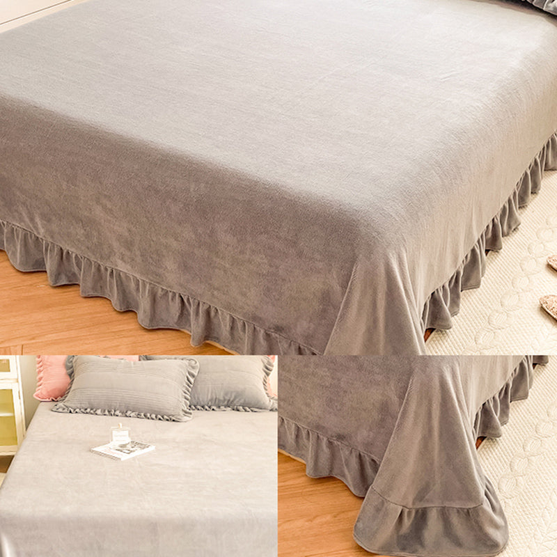 Super Soft Bed Sheet Set Solid Flannel Fitted Sheet for Bedroom