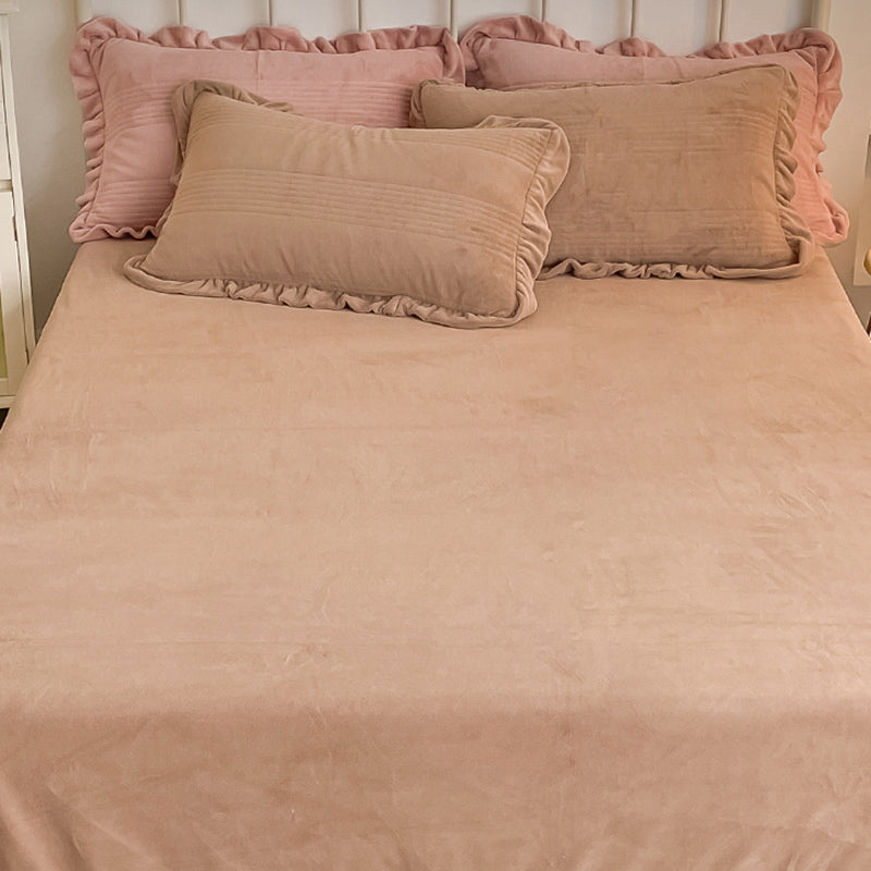 Super Soft Bed Sheet Set Solid Flannel Fitted Sheet for Bedroom