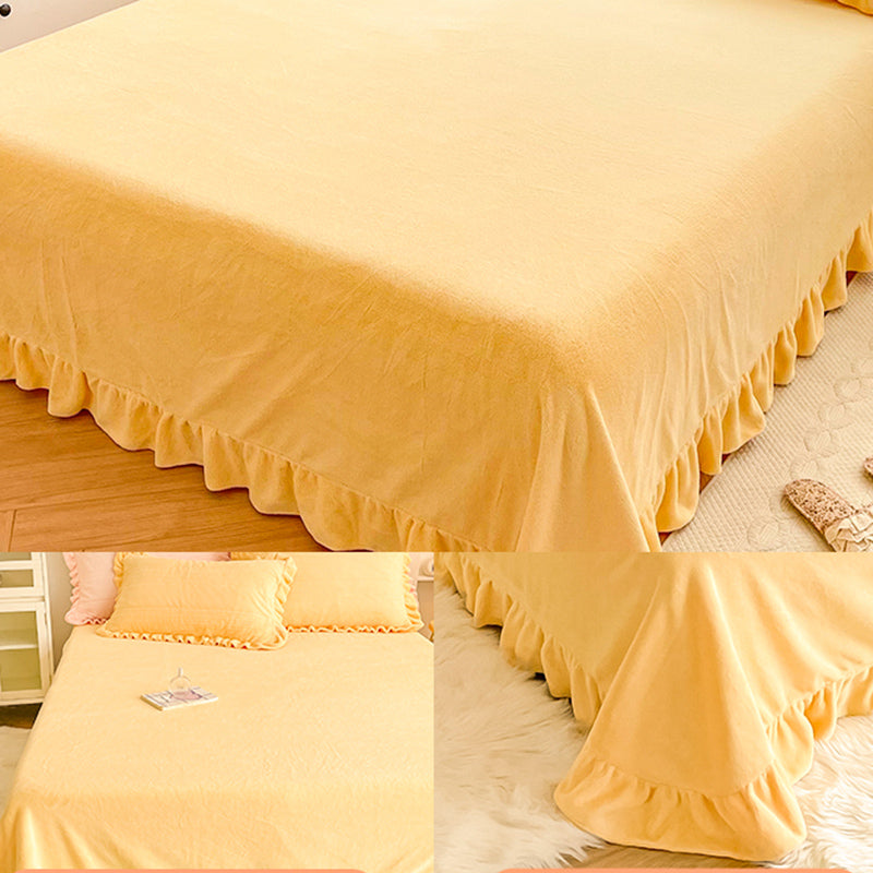 Super Soft Bed Sheet Set Solid Flannel Fitted Sheet for Bedroom