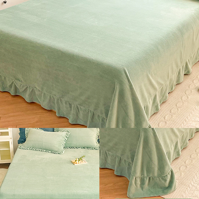 Super Soft Bed Sheet Set Solid Flannel Fitted Sheet for Bedroom