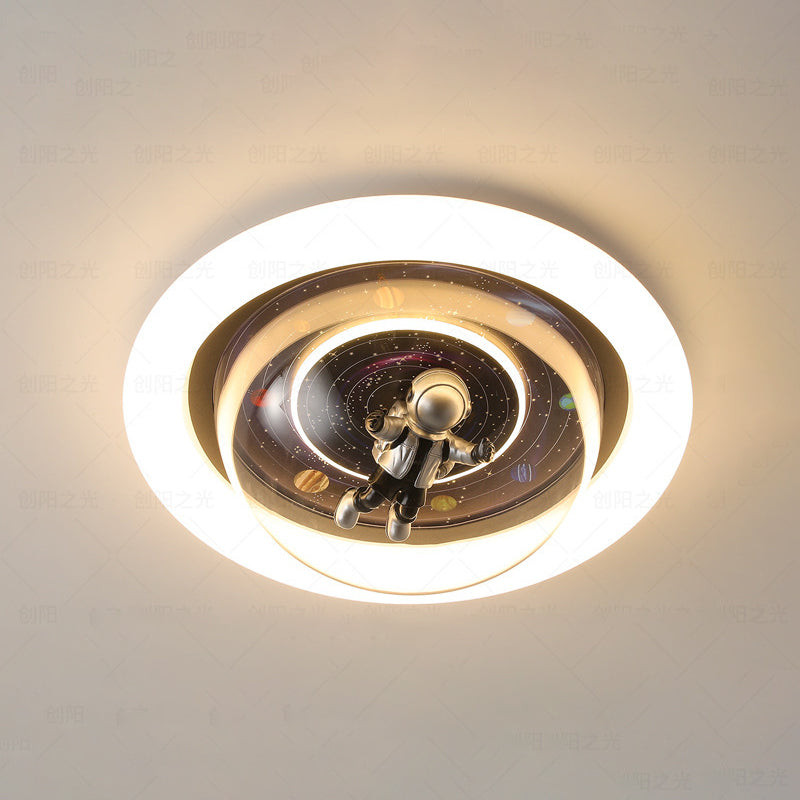 Round Shape Metal Flush Light Kid Style 2 Lights Flush Mount Ceiling Lights