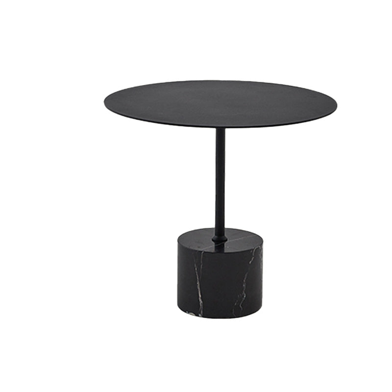 Black End Slide Table Round Living Room Pedestal Marble Corner Table