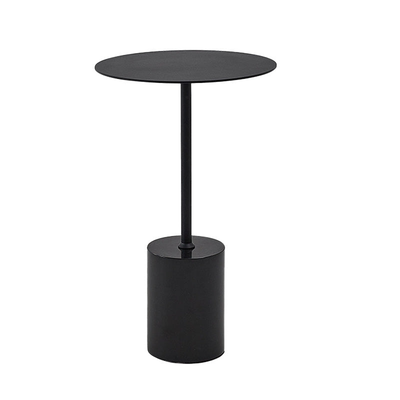 Black End Slide Table Round Living Room Pedestal Marble Corner Table