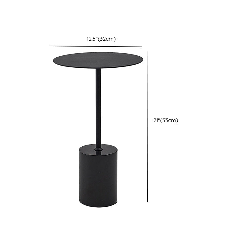 Black End Slide Table Round Living Room Pedestal Marble Corner Table