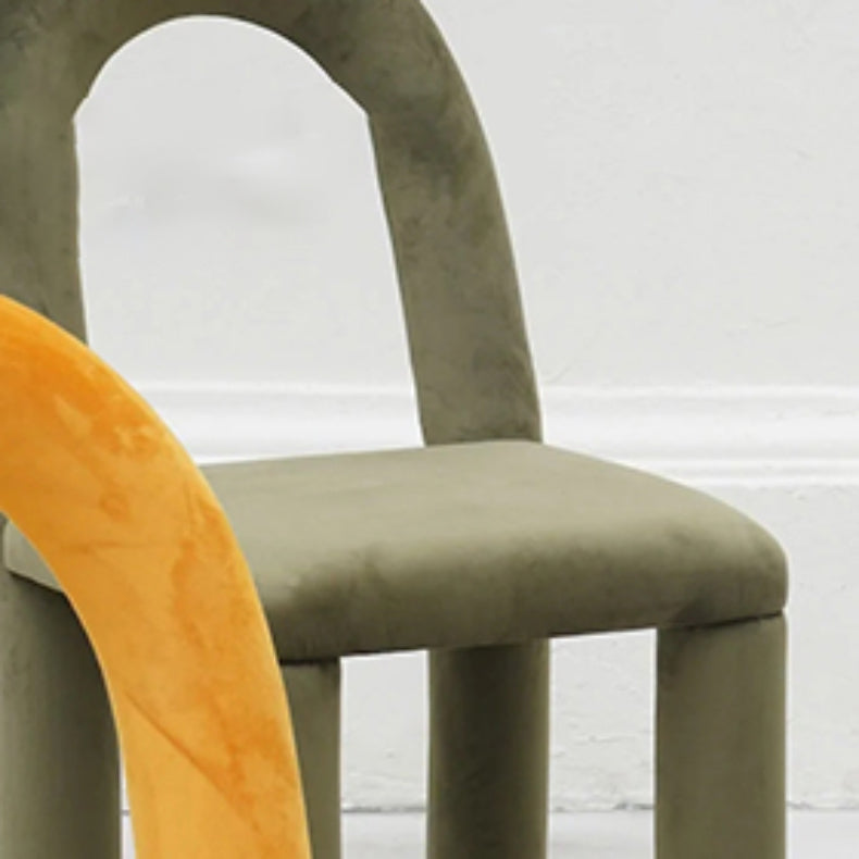 Modern Simple Armless Dining Chairs Wooden Frame Open Back Dining Chairs for Dining Room