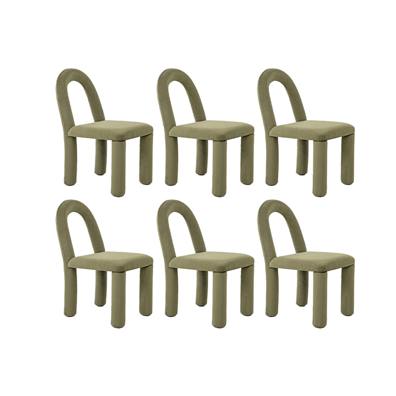 Modern Simple Armless Dining Chairs Wooden Frame Open Back Dining Chairs for Dining Room