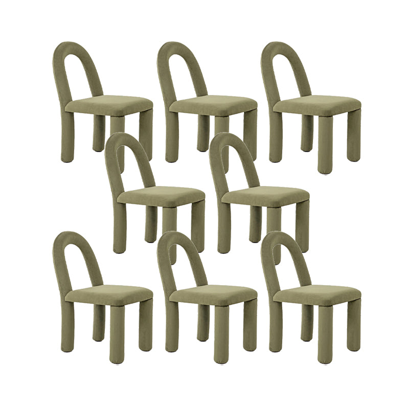 Modern Simple Armless Dining Chairs Wooden Frame Open Back Dining Chairs for Dining Room