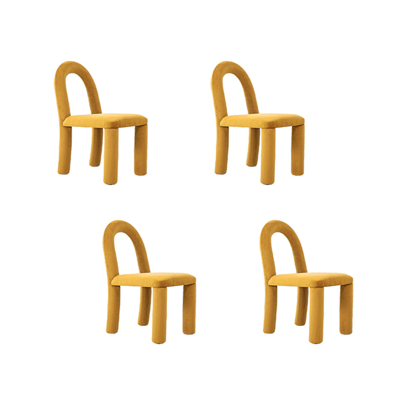 Modern Simple Armless Dining Chairs Wooden Frame Open Back Dining Chairs for Dining Room
