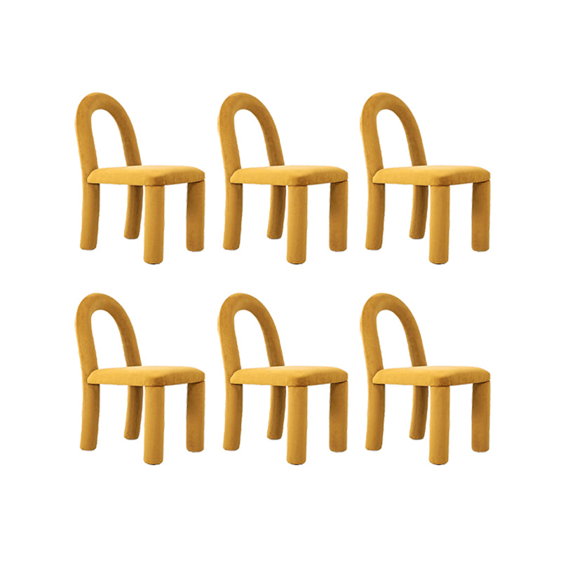 Modern Simple Armless Dining Chairs Wooden Frame Open Back Dining Chairs for Dining Room