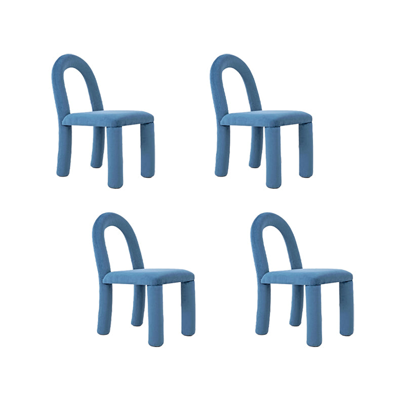 Modern Simple Armless Dining Chairs Wooden Frame Open Back Dining Chairs for Dining Room