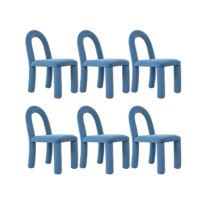 Modern Simple Armless Dining Chairs Wooden Frame Open Back Dining Chairs for Dining Room