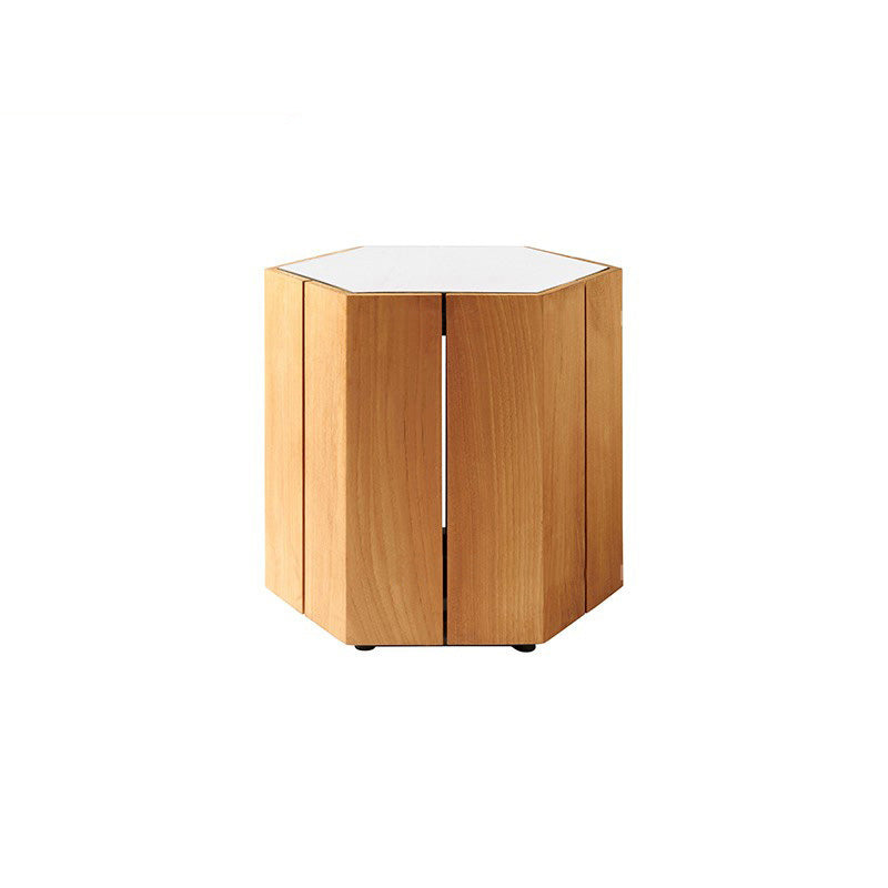 Modern Rattan Side Table Outdoor Patio Table with Aluminum Frame