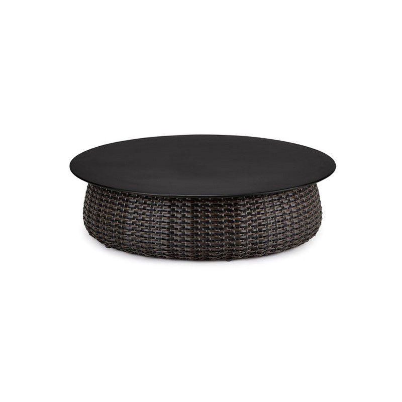 Modern Rattan Side Table Outdoor Patio Table with Aluminum Frame